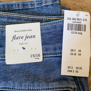 NWT Abercrombie kids jeans LONG